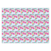 Roze Flamingo met Watermeloen en ananas Tafelkleed (Voorkant (Horizontaal))