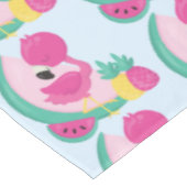 Roze Flamingo met Watermeloen en ananas Tafelkleed (Gekanteld)