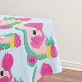 Roze Flamingo met Watermeloen en ananas Tafelkleed (Voorbeeld)