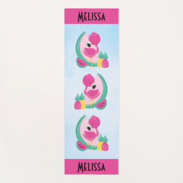 Roze Flamingo met Watermeloen en ananas Yogamat