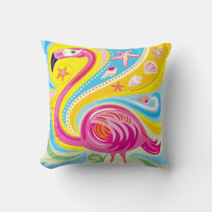 Roze Flamingo met Zeester Kussen