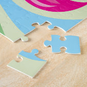 Roze Flamingo met Zeester Legpuzzel (Zijkant)