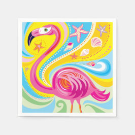 Roze Flamingo met Zeester Servet