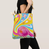 Roze Flamingo met Zeester Tote Bag (Dichtbij)