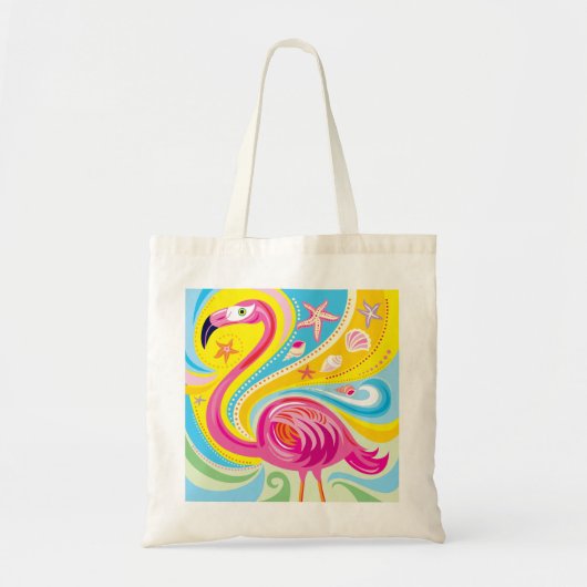 Roze Flamingo met Zeester Tote Bag (Voorkant)