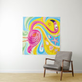 Roze Flamingo met Zeester Wandkleed (In Situ (horizontaal))