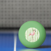 Roze flamingo met zonnebril Groene strepen Pingpongbal (Net)