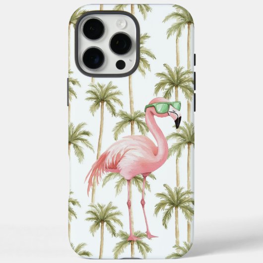 Roze Flamingo met zonnebril Palmbomen Case-Mate iPhone Case (Achterkant)
