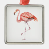 Roze Flamingo Metalen Ornament (Voorkant)