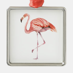 Roze Flamingo Metalen Ornament