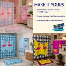 Roze Flamingo Mid-Century Modern Douchegordijn