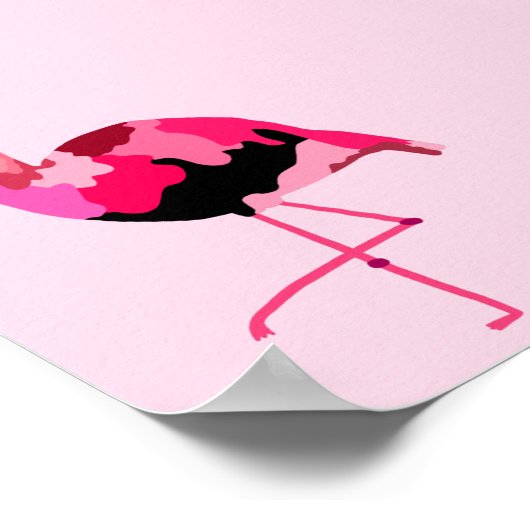 Roze Flamingo Modern Art Exotic Poster (Hoek)