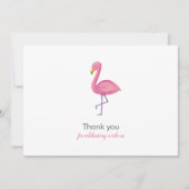 Roze Flamingo Modern Baby shower Dank u Kaart (Voorkant)