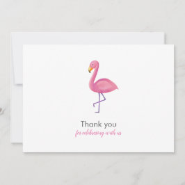 Roze Flamingo Modern Baby shower Dank u Kaart