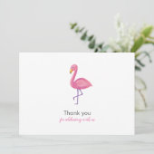Roze Flamingo Modern Baby shower Dank u Kaart (Staand voorkant)