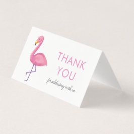 Roze Flamingo Modern Baby shower Dank u Kaart