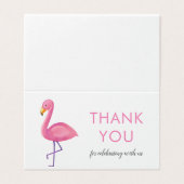 Roze Flamingo Modern Baby shower Dank u Kaart (Buitenkant ongevouwen)
