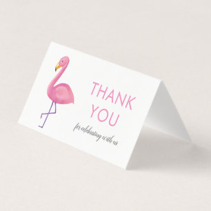 Roze Flamingo Modern Baby shower Dank u Kaart