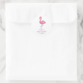 Roze Flamingo Modern Baby shower Dank u Ronde Sticker (Tas)