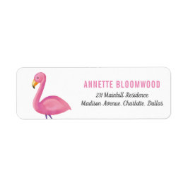 Roze Flamingo Modern Baby shower Etiket