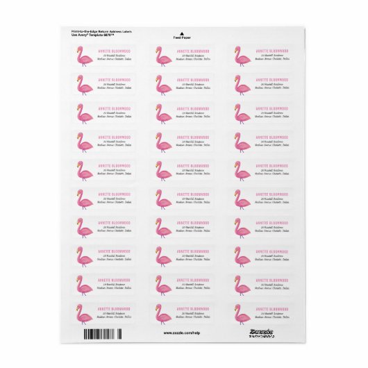 Roze Flamingo Modern Baby shower Etiket (Full Sheet)
