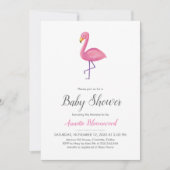 Roze Flamingo Modern Baby shower Kaart (Voorkant)