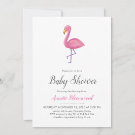 Roze Flamingo Modern Baby shower Kaart