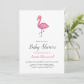 Roze Flamingo Modern Baby shower Kaart (Staand voorkant)