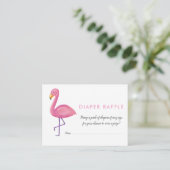Roze Flamingo Modern Baby shower Luier Raffle Informatiekaartje (Staand voorkant)