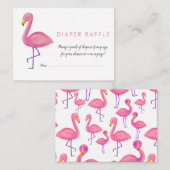 Roze Flamingo Modern Baby shower Luier Raffle Informatiekaartje (Voorkant / Achterkant)