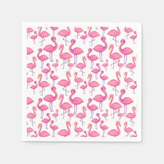 Roze Flamingo Modern Baby shower Servet (Voorkant)