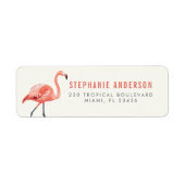 Roze Flamingo | Moderne typografie retouradres Etiket (Voorkant)