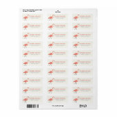 Roze Flamingo | Moderne typografie retouradres Etiket (Full Sheet)