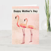 Roze Flamingo Moederdag Kaart (Voorkant)