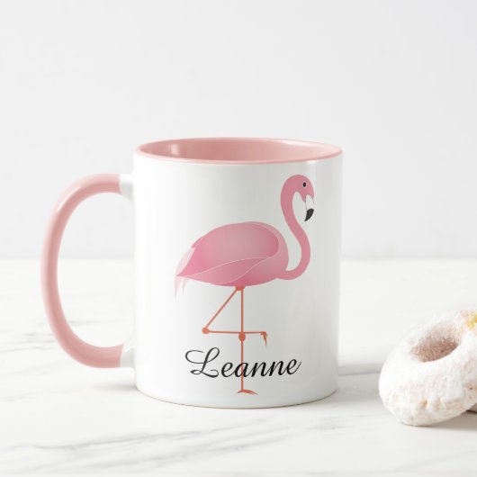 Roze Flamingo Mok (Met donut)