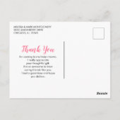 Roze Flamingo Momma & Baby Dank u Briefkaart (Achterkant)