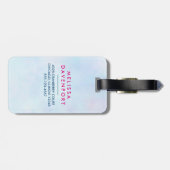 Roze Flamingo Momma & Baby met palmbomen Custom Bagagelabel (Achterkant horizontaal)