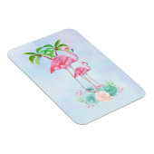 Roze Flamingo Momma & Baby met palmbomen Magneet (Rechterzijde)