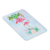 Roze Flamingo Momma & Baby met palmbomen Magneet (Rechterzijde)