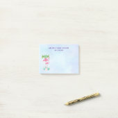 Roze Flamingo Momma & Baby met palmbomen Post-it® Notes (Op bureau)