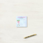 Roze Flamingo Momma & Baby met palmbomen Post-it® Notes (Op bureau)