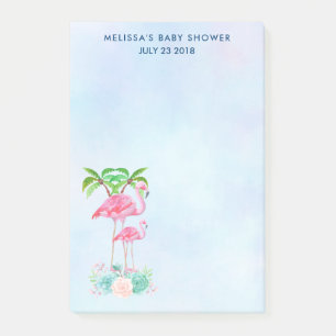 Roze Flamingo Momma & Baby met palmbomen Post-it® Notes
