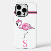 Roze Flamingo Monogram Case-Mate iPhone Case (Achterkant)