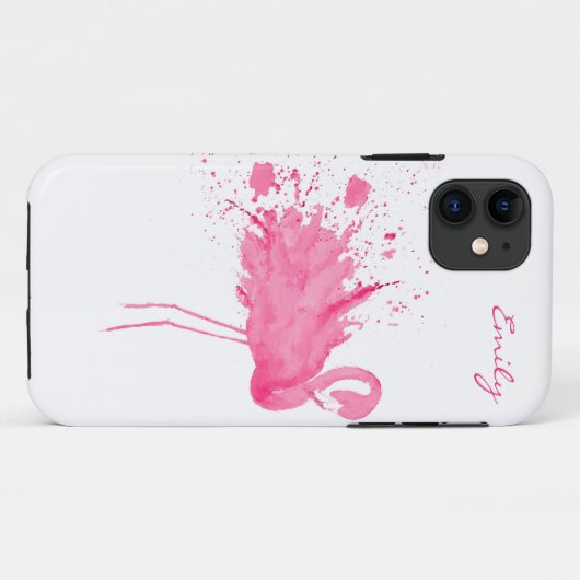 Roze Flamingo Monogram Case-Mate iPhone Case (Achterkant (horizontaal))