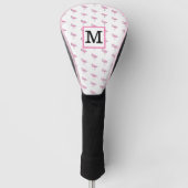 Roze flamingo-monogram golfheadcover (Voorkant)