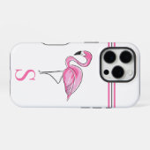 Roze Flamingo Monogram iPhone Hoesje (Achterkant horizontaal)