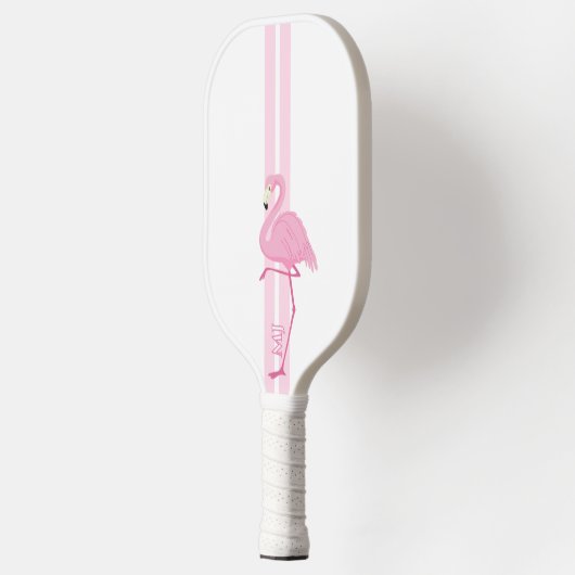 Roze flamingo monogram pickleball paddle (Links)