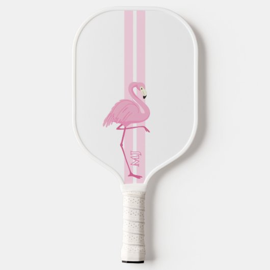 Roze flamingo monogram pickleball paddle (Achterkant)