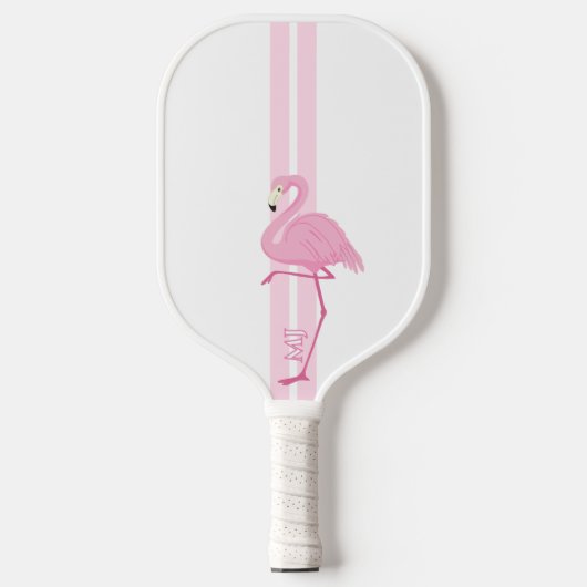 Roze flamingo monogram pickleball paddle (Voorkant)