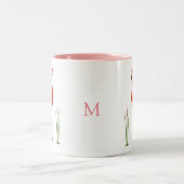 Roze Flamingo & Monogram Two-Tone Coffee Mok (Center)